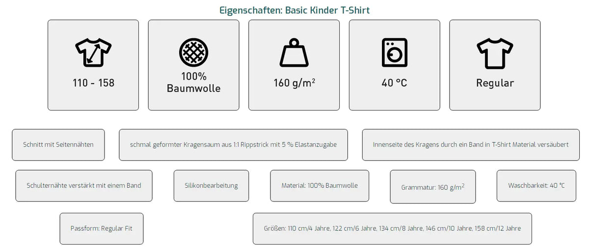 Eigenschaften - Unisex Kinder T-Shirt - shirtidee.shop