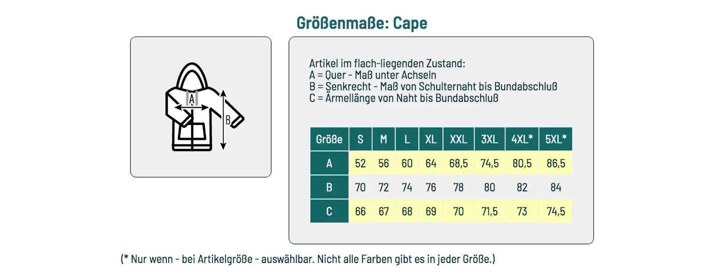 Herren Hoody Größentabelle - shirtidee.shop