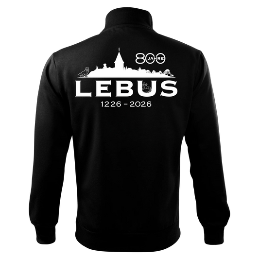 800 Jahre Lebus – Jubiläumssweatjacke – Adventure unisex - schwarz Rückenansicht - shirt-idee.com