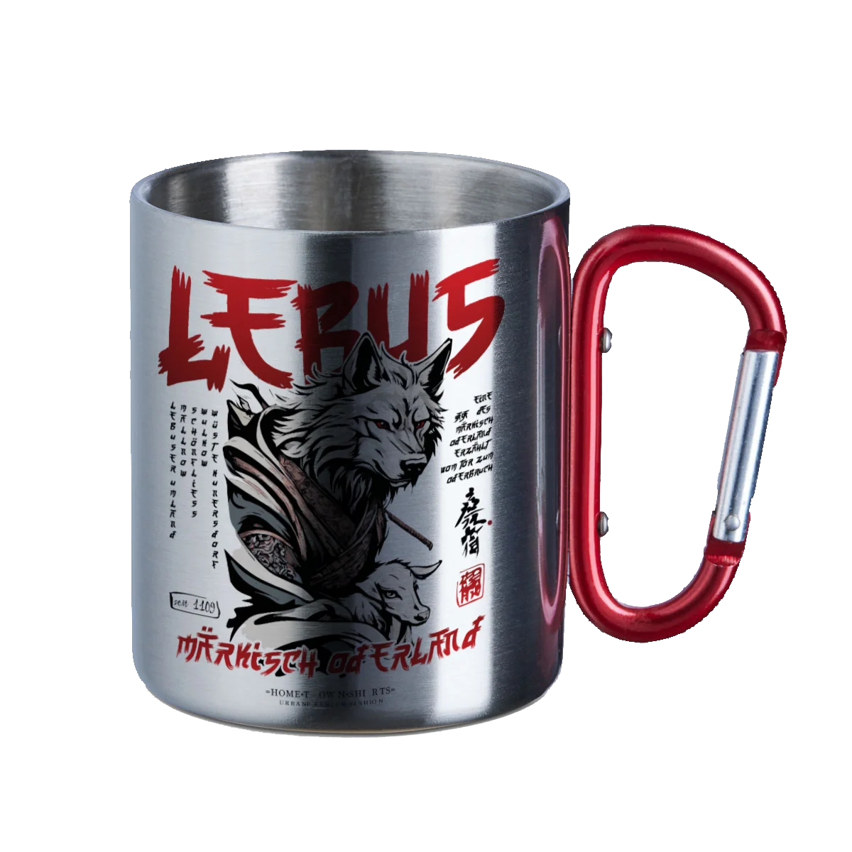 Lebus - Samurai Edition - Edelstahltasse mit Karabiner - shirtidee.shop