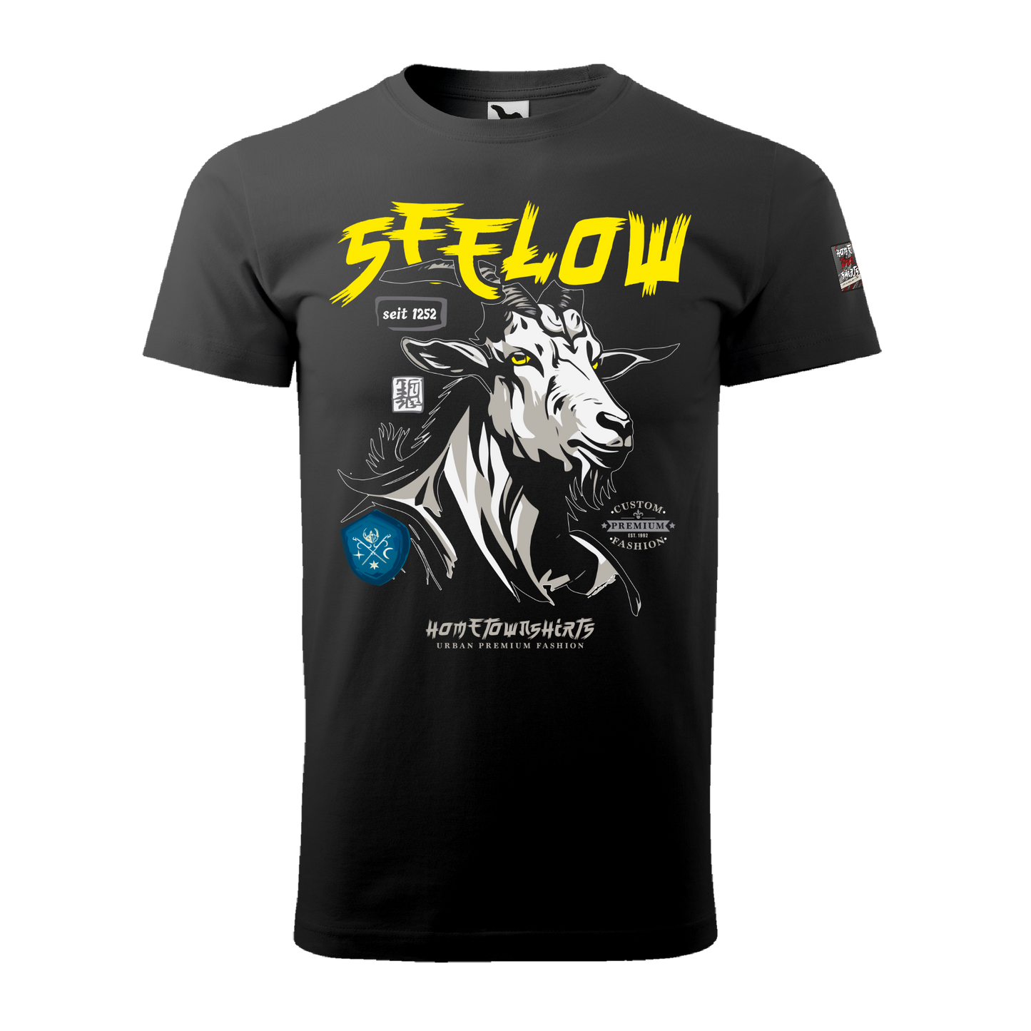 Seelow Ziegenbock Portrait - Herren T-Shirt unisex BlackEdition