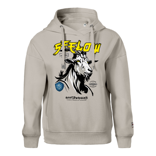 Seelow Ziegenbock Portrait - Damen Kapuzen Sweatshirt