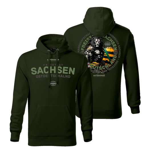 Sachsen Herren Hoody - Dark Edition - military - HomeTownShirts.de