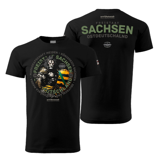 Sachsen Herren T-Shirt - Dark Edition - black - hometownshirts.de