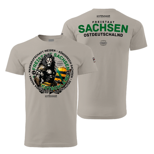 Sachsen Herren T-Shirt - Light Edition - eisgrau - hometownshirts.de