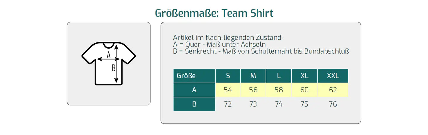 Team Shirt - Trikot -Groessentabelle - shirtidee.shop