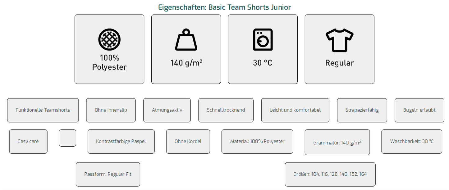 HSV - Basic Team Shorts - Trainingshose für Kinder