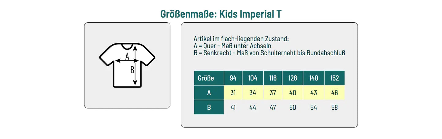 Größen Tabellle Kinder Basic T-Shirt