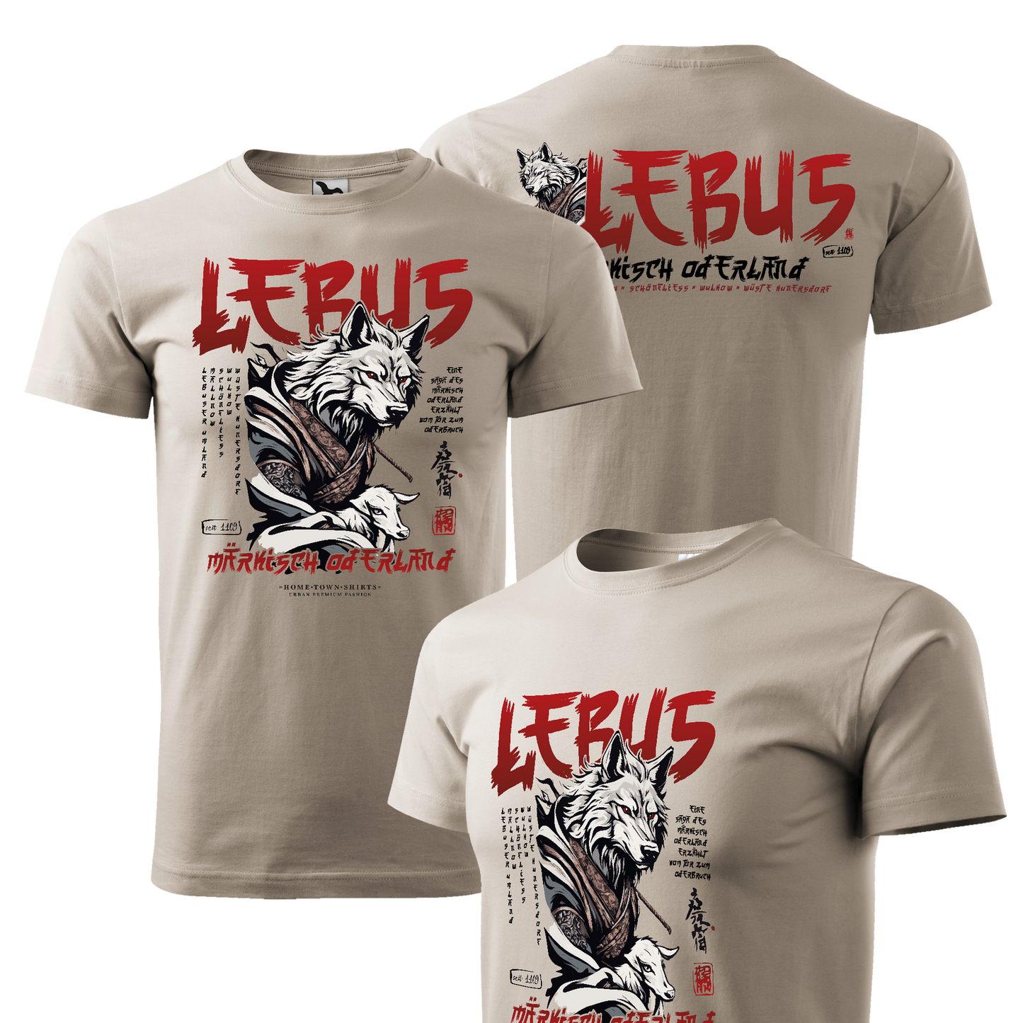 - Lebus - Samurai Edition - Herren T-Shirt Eisgrau - shirtidee.shop - - #tag1# - #tag2# - #tag3# - #tag4#