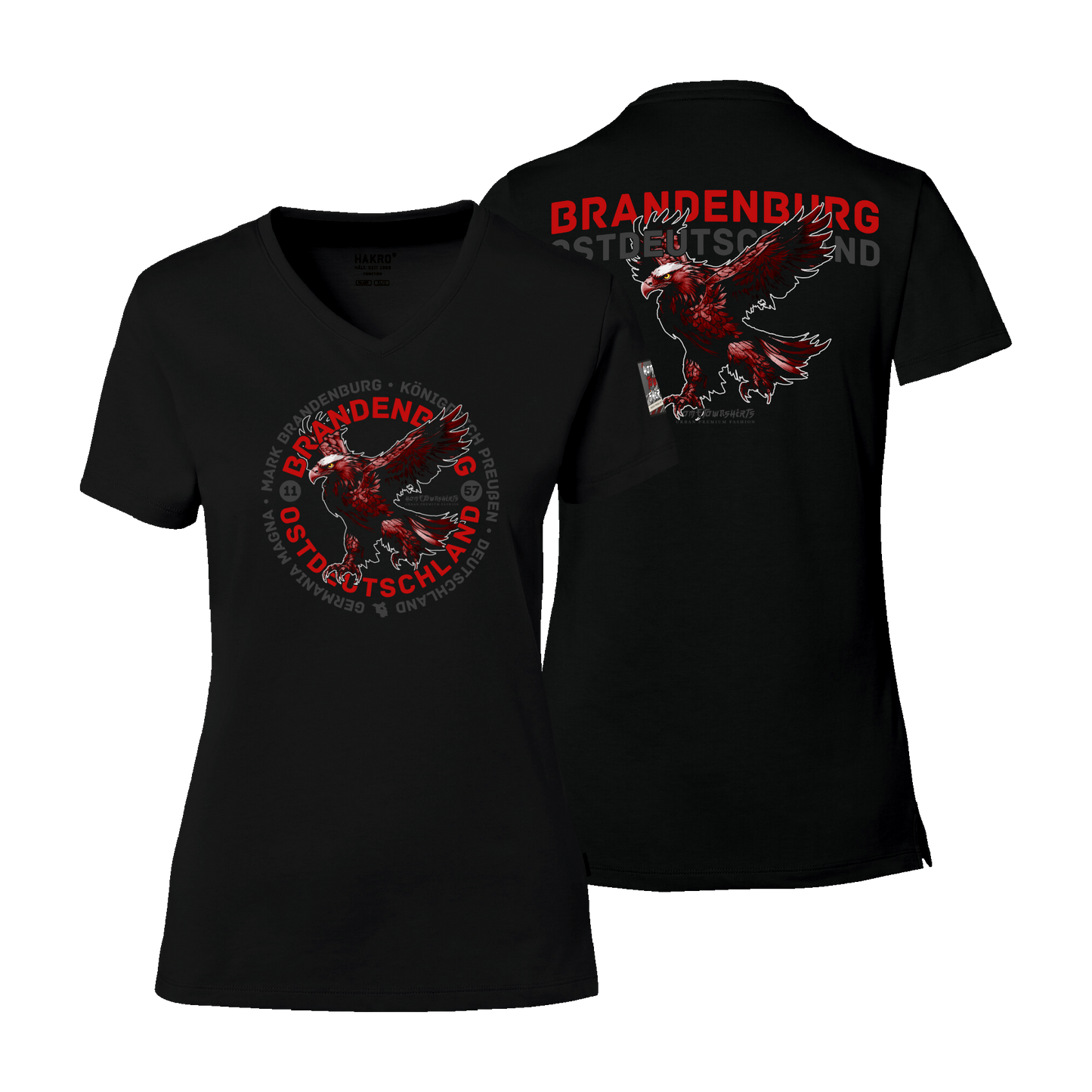 Brandenburg - Cotton Tec Premium Damen Shirt V-Neck