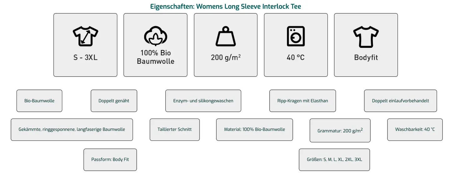 kuz - Womens Long Sleeve Interlock Tee für Trainer - shirtidee.shop