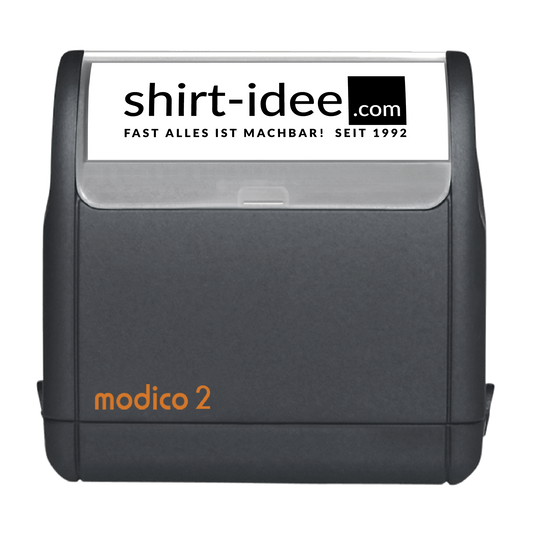 individueller Bürostempel - modico 2 - 37 x 11 mm - shirtidee.shop