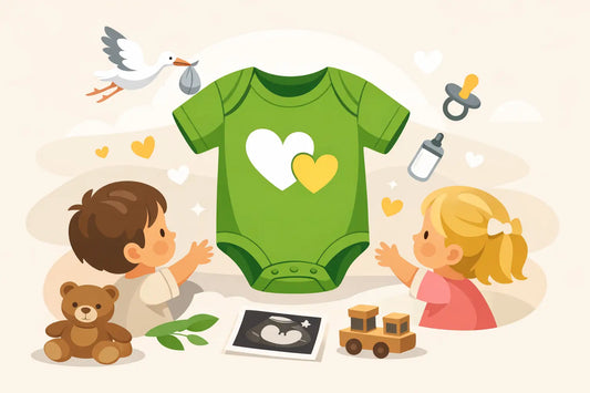Babybody für die Geschwister-Verkündung mit Herz
