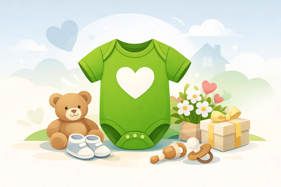 Babybody für den ersten Besuch mit Herz