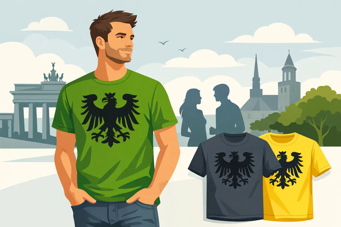 Brandenburg-T-Shirts mit Adler-Motiv tragen