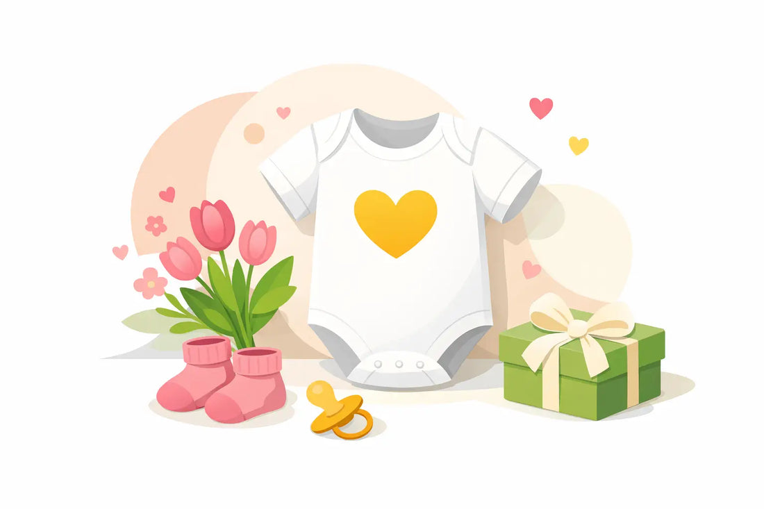 Muttertags-Babybody kurzarm mit Herz