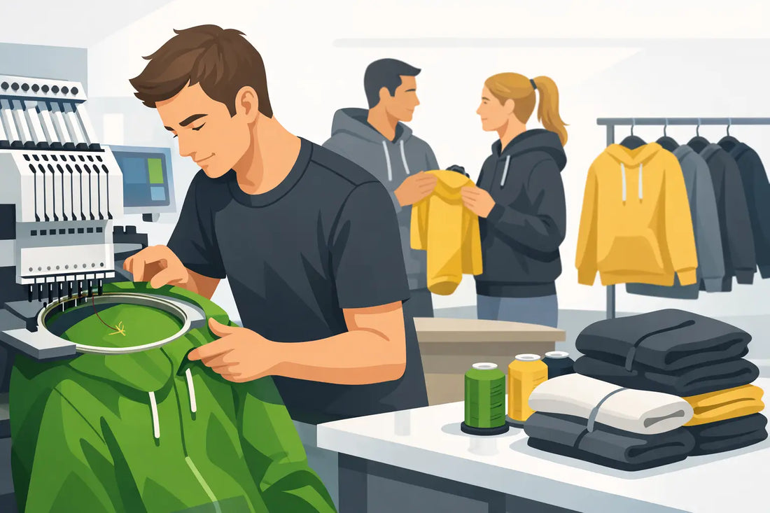 Hoodies mit Firmenlogo besticken für Teams