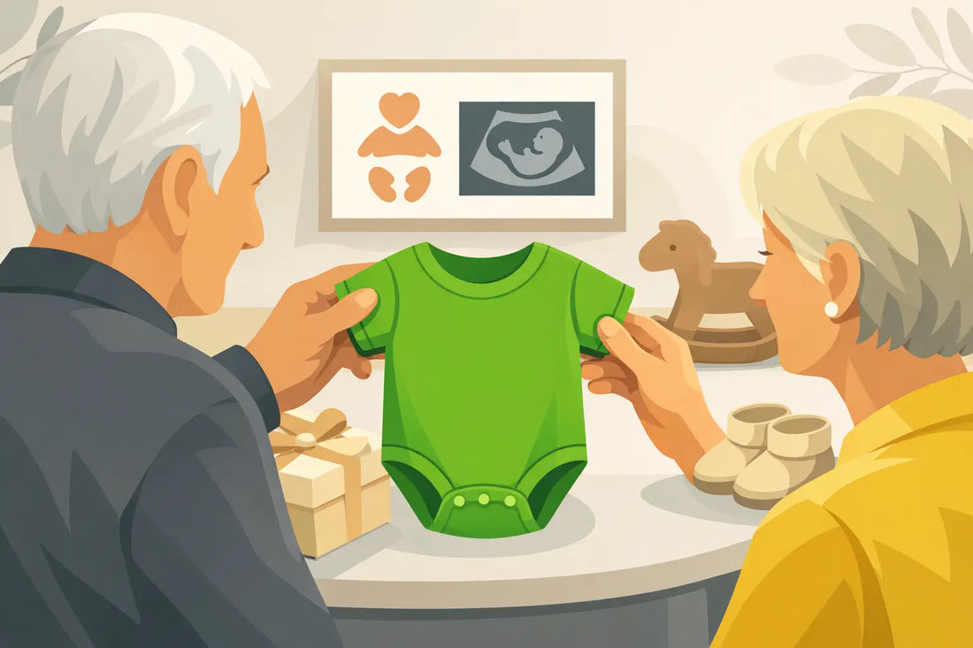 Babybody als Großeltern-Überraschung zur Geburt
