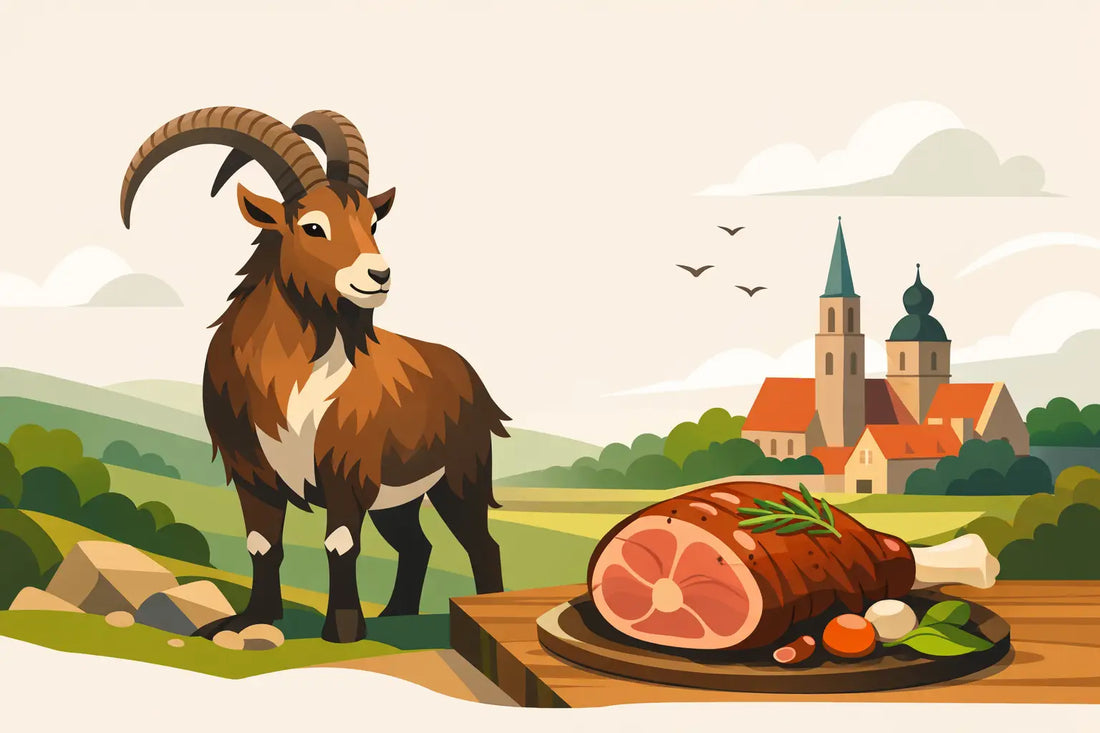 Ziegenbock mit Keule und Schriftzug Jüterbog