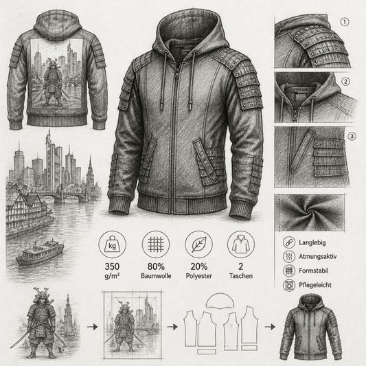 Frankfurt O. Samurai Kapuzenjacke Herren: Rivertown Style