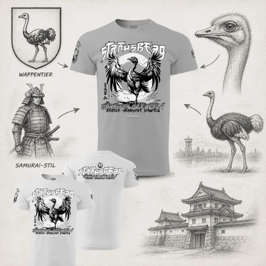 Strausberg Textilien im Samurai-Stil: Der Strauß als Wappentier