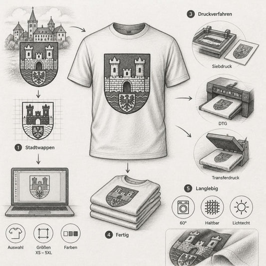 T-Shirt mit eigenem Stadtwappen bedrucken