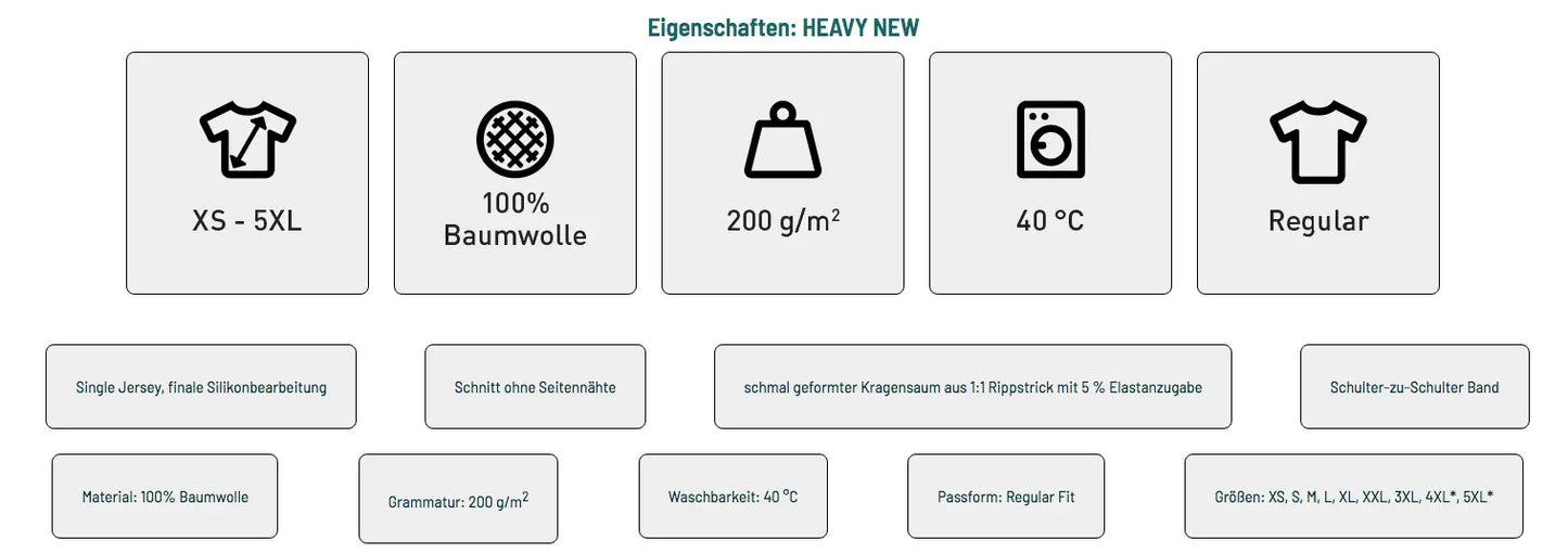 Heavy T-Shirt 137 - Eigenschaften - shirtidee.shop