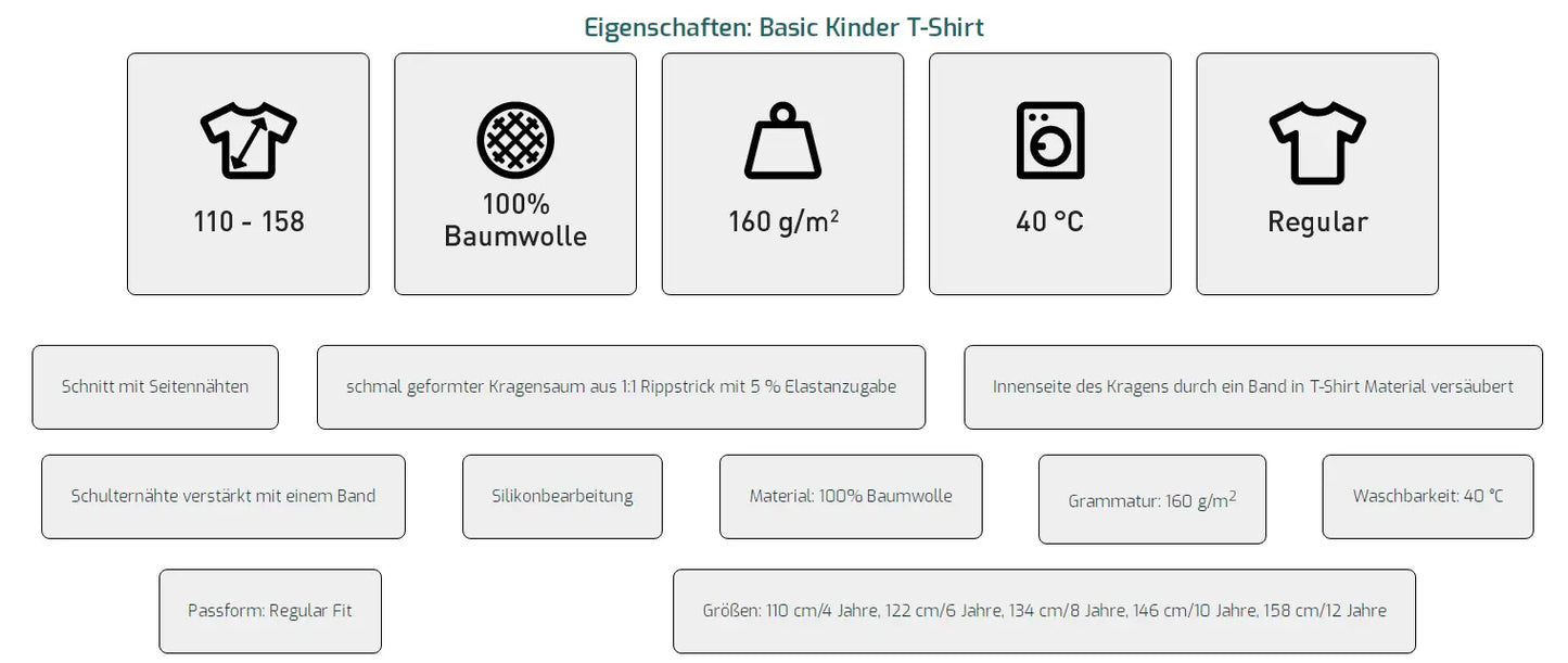 Eigenschaften - Unisex Kinder T-Shirt - shirtidee.shop