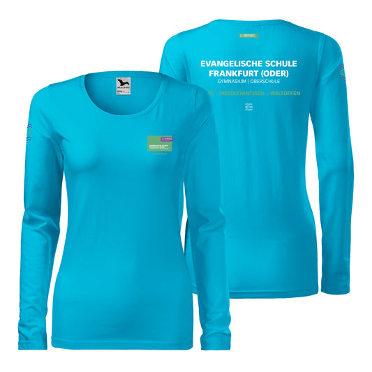 EvS – Slim Langarm Damen T-Shirt mit Schullogo