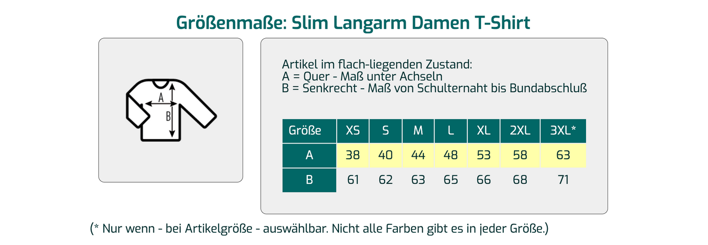 EvS – Slim Langarm Damen T-Shirt mit Schullogo