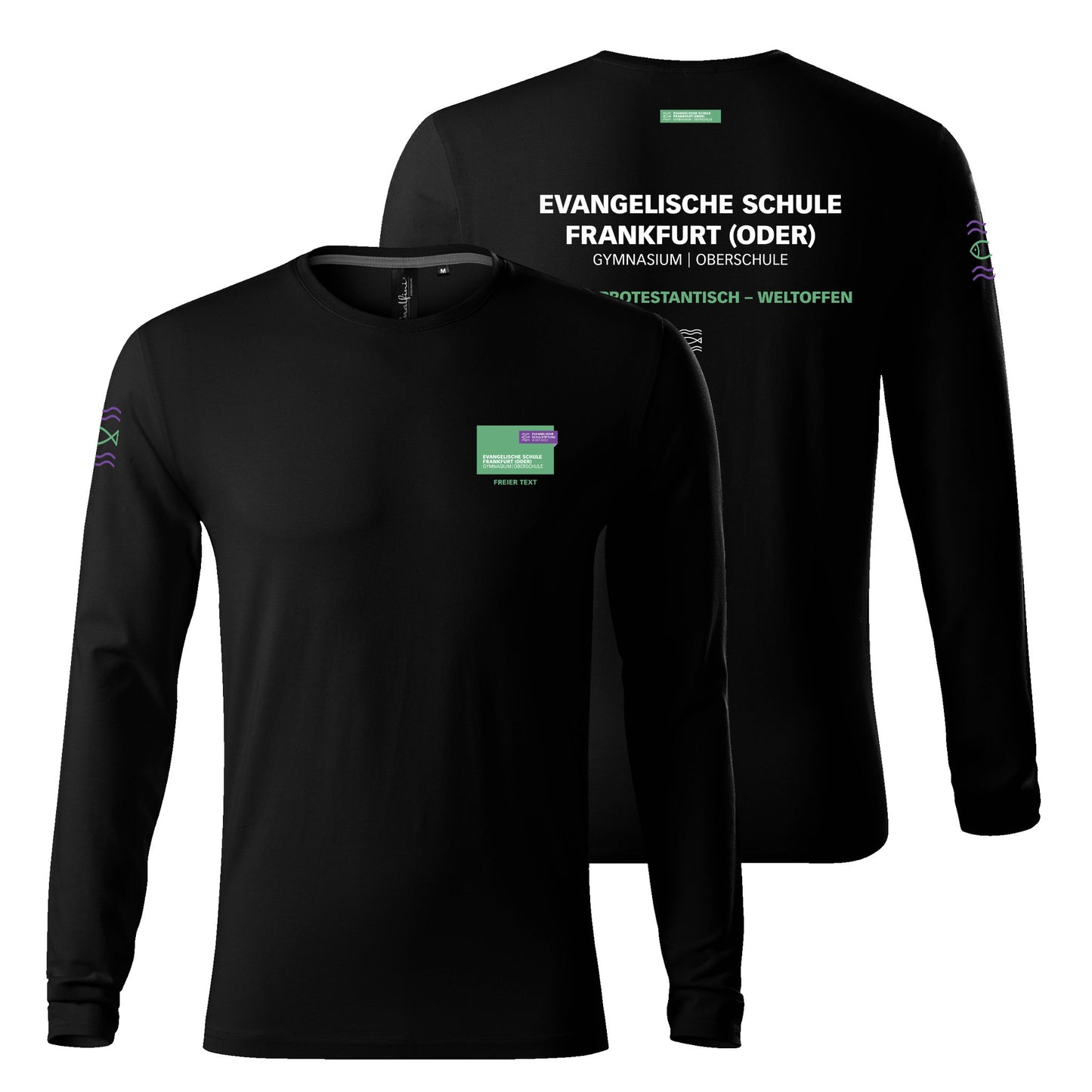 EvS – Brave Langarm T-Shirt mit Schullogo - unisex