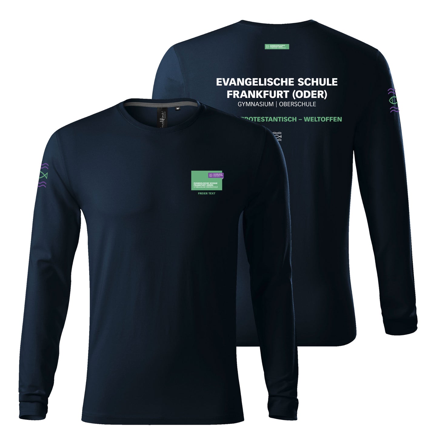 EvS – Brave Langarm T-Shirt mit Schullogo - unisex