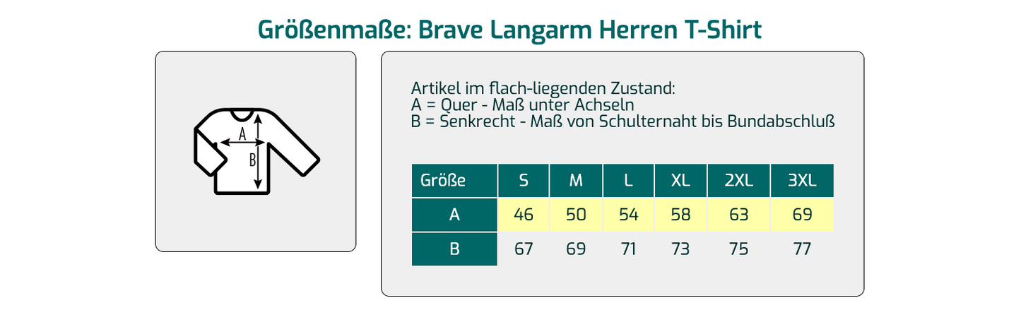 EvS – Brave Langarm T-Shirt mit Schullogo - unisex