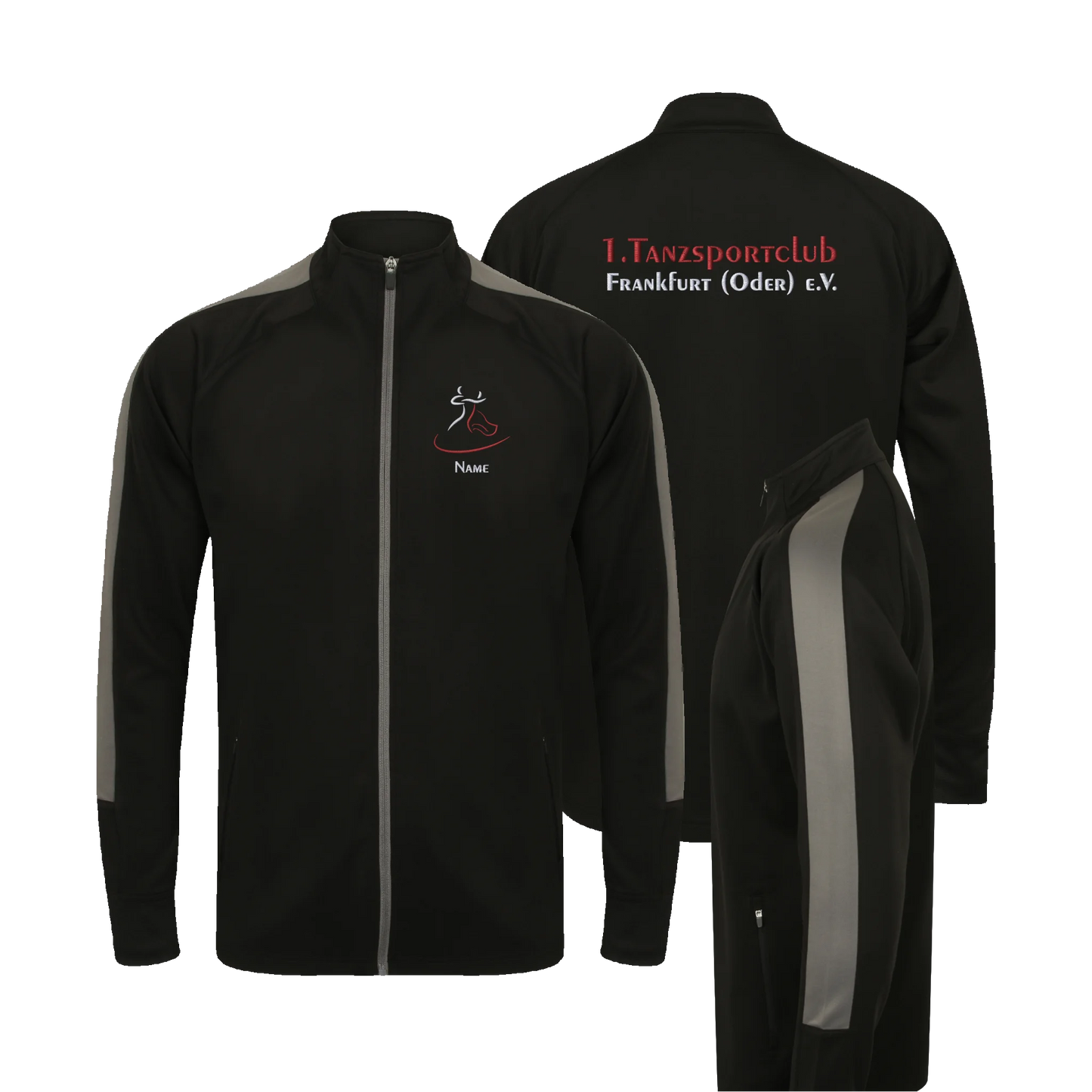 1. TSC FFO - Adults Knitted Tracksuit Top - schwarz/grau
 - shirtidee.shop