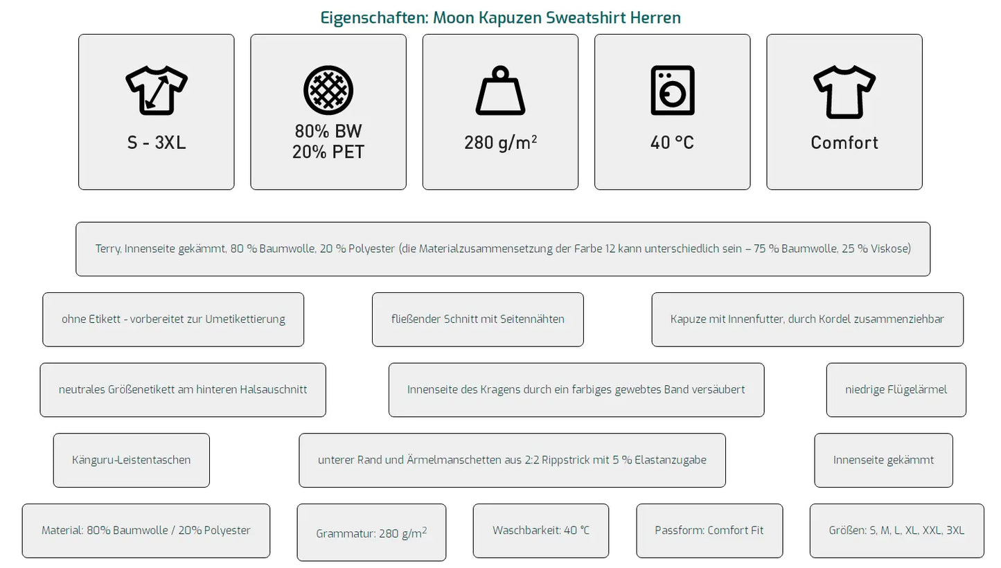 Moon Sweatshirt Herren - Eigenschaften - shirtdee.shop