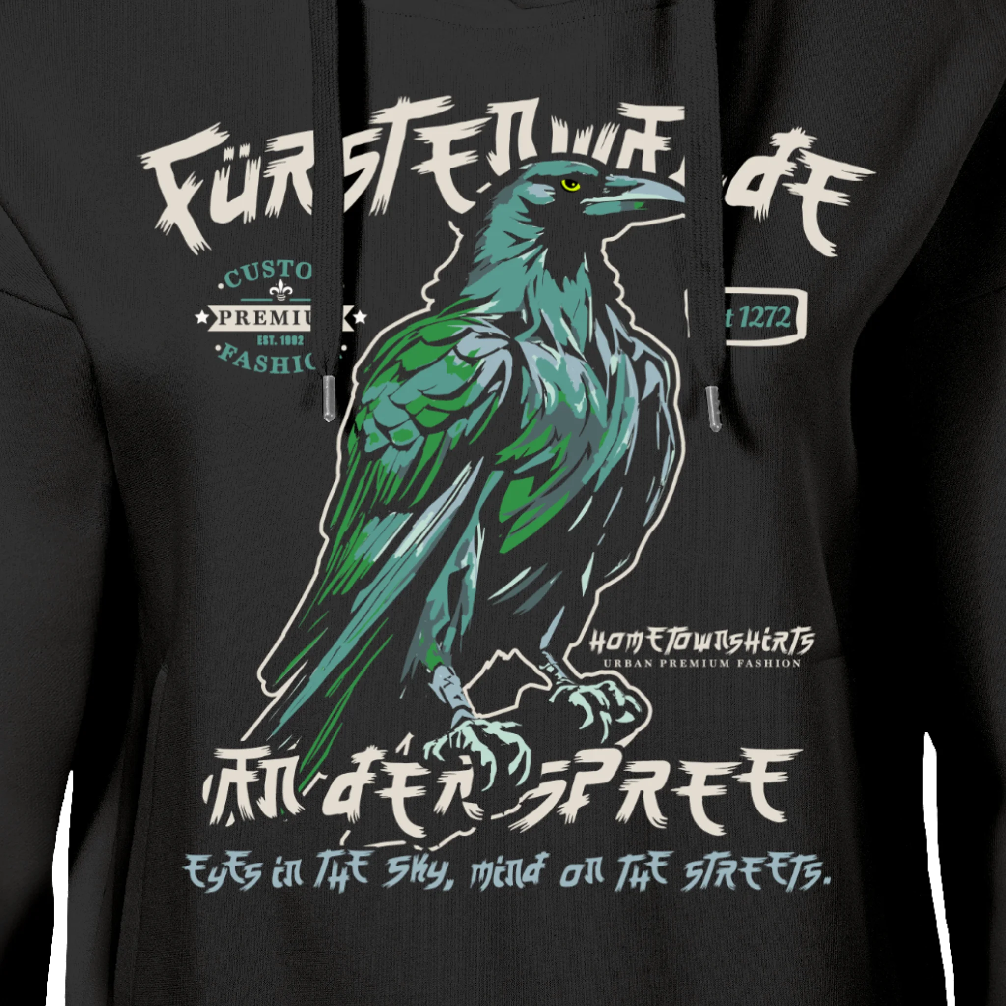 Fürstenwalde Damen Hoody in der Zoom Ansicht - schwarz  hometownshirts.de