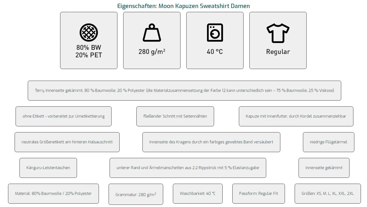 Damen Hoody - Eigenschaften