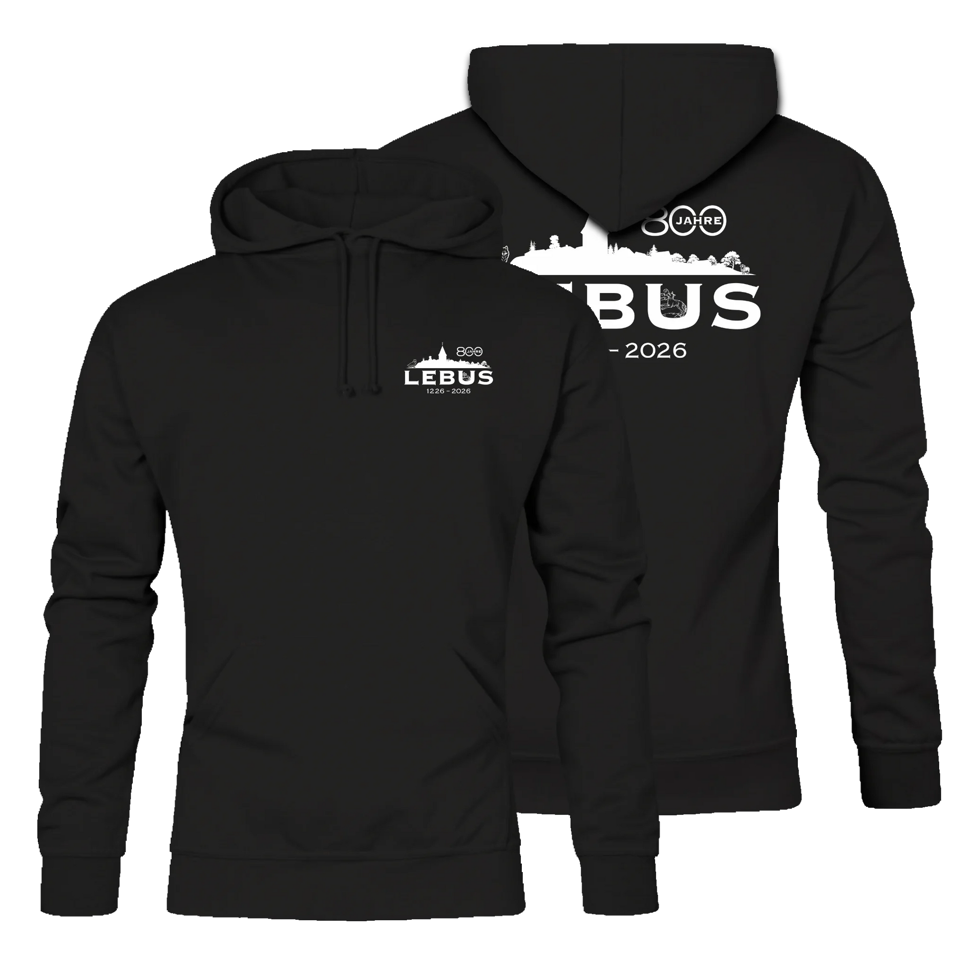 800 Jahre Lebus Mens Hoody 80/20 - schwarz bis 8XL - shirtidee.shop