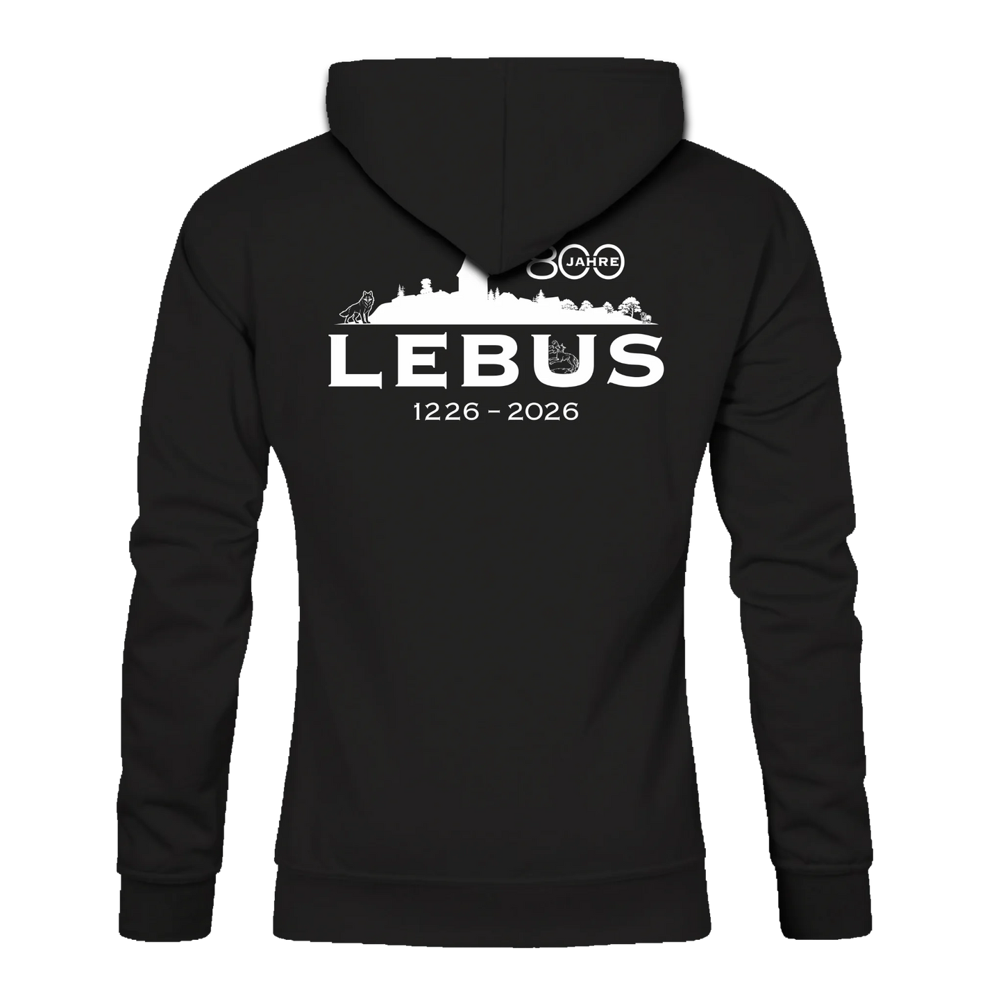 800 Jahre Lebus - Mens Hoody 80/20 schwarz - Back - shirtidee.shop