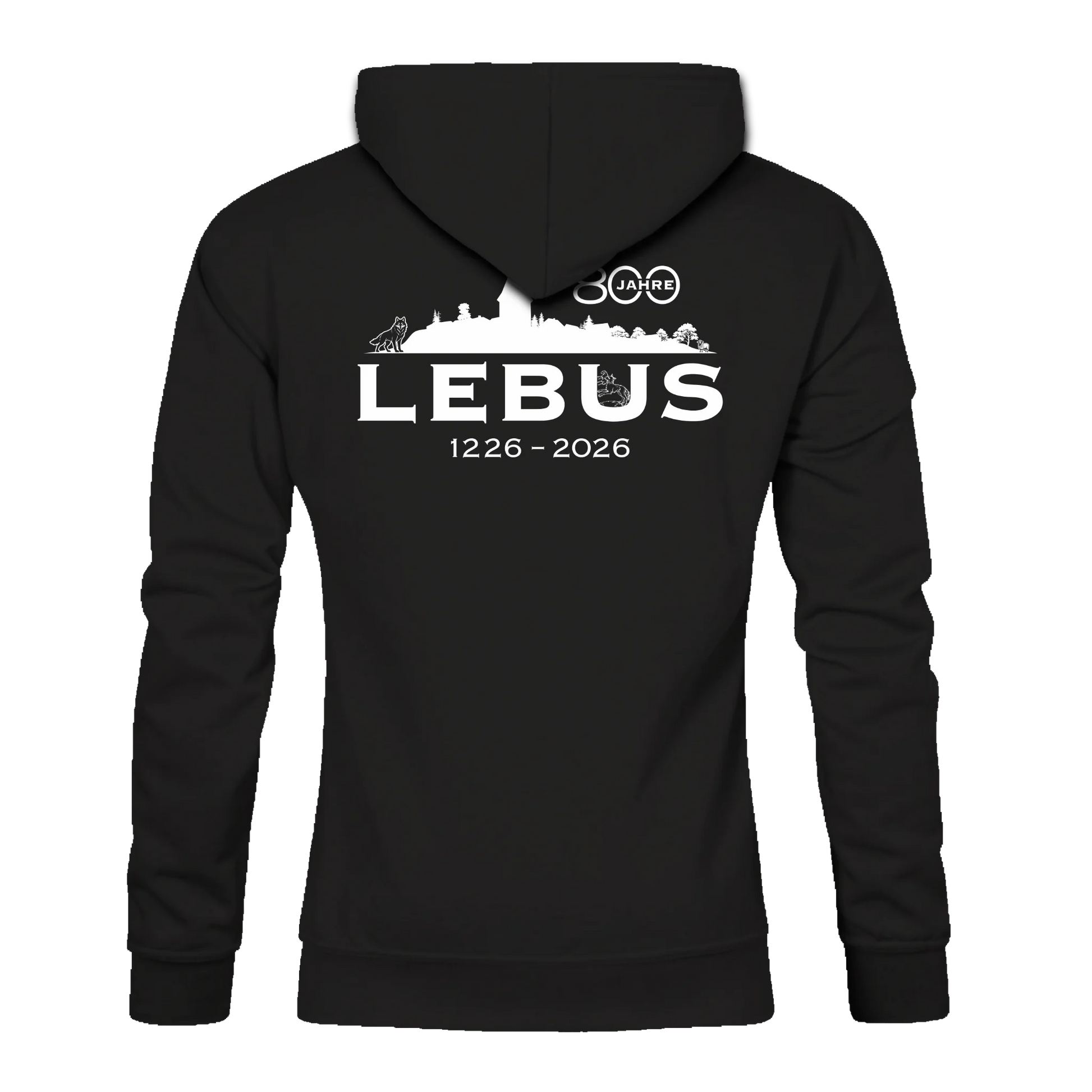 800 Jahre Lebus - Mens Hoody 80/20 schwarz - Back - shirtidee.shop