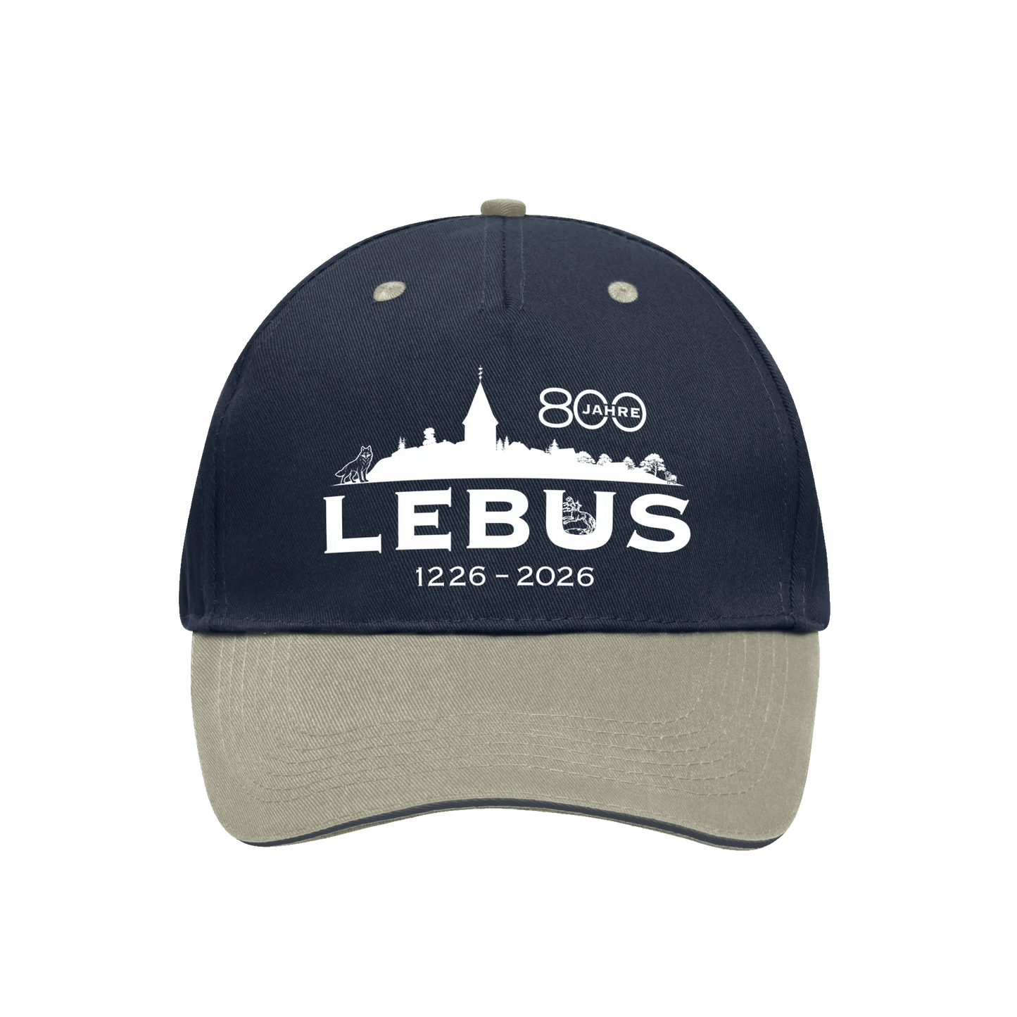 800 Jahre Lebus - 5 Panel Sandwich Cap - navy/beige/navy - shirtidee.shop