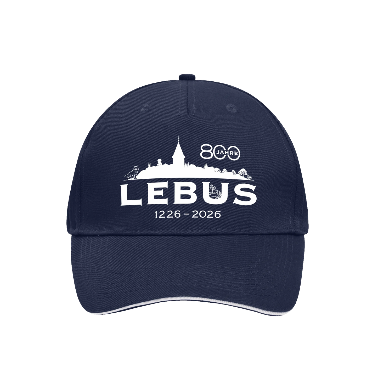 800 Jahre Lebus - 5 Panel Sandwich Cap - navy/grau - shirtidee.shop