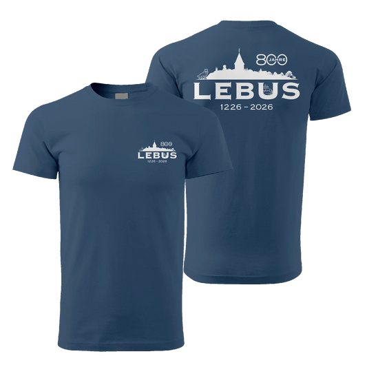 800 Jahre Lebus – Jubiläumsshirt – Unisex - denimblau - shirt-idee.com