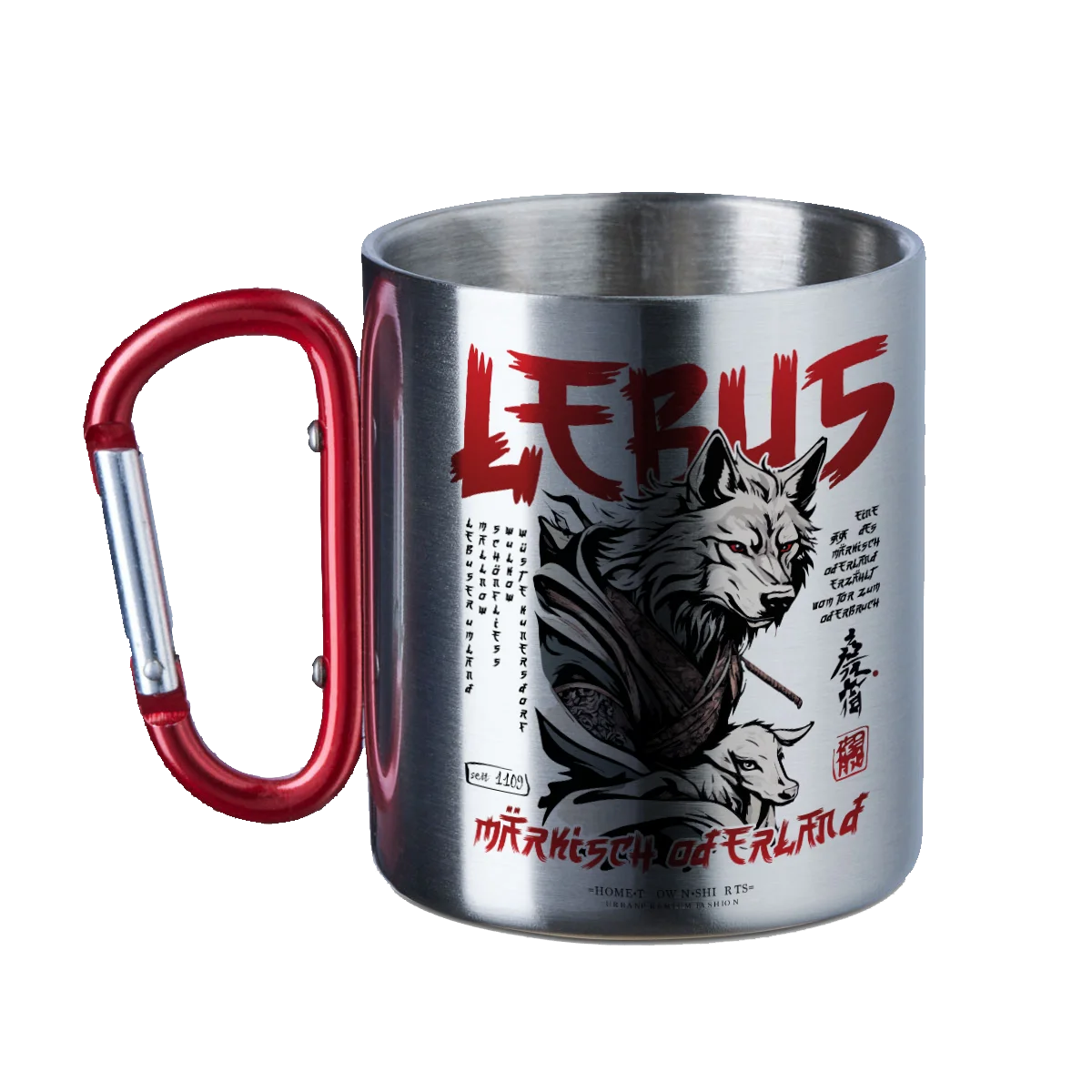 Lebus - Samurai Edition - Edelstahltasse mit Karabiner - shirtidee.shop