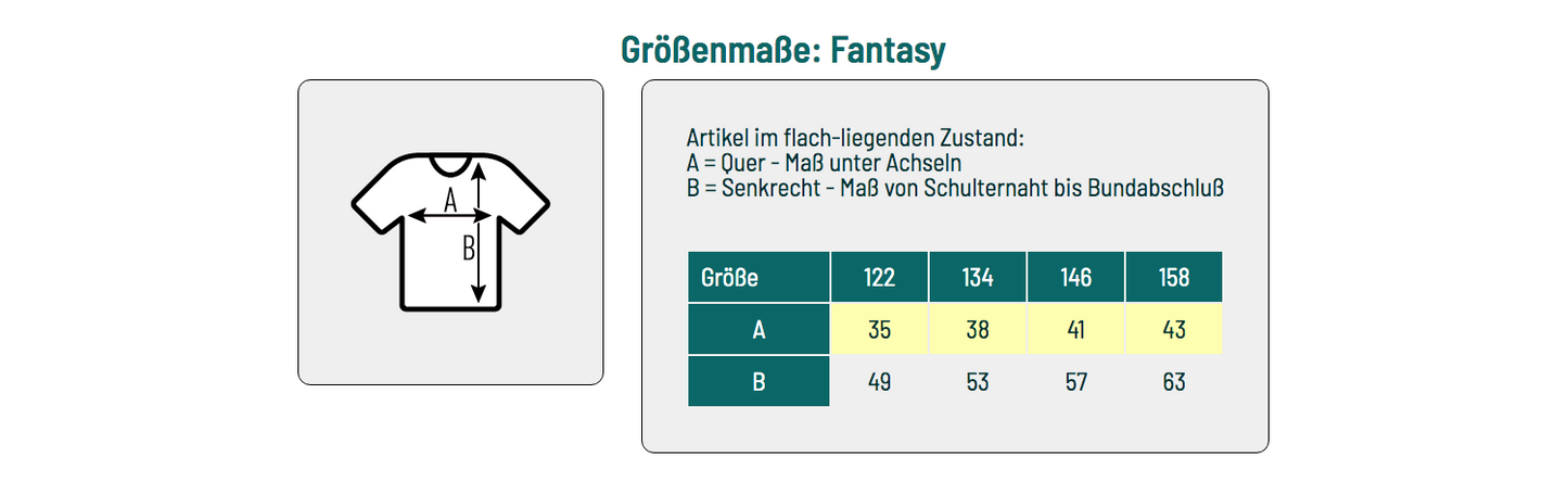 Größenangabe - Kinder_Sport-Shirt_Fantasy - shirtidee.shop