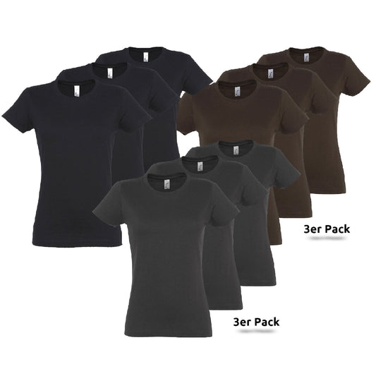  - Basic Imperial Women 3erPack T-Shirts - DarkLine, Baumwolle, versch. Farben - shirtidee.shop -  - #tag1# - #tag2# - #tag3# - #tag4#