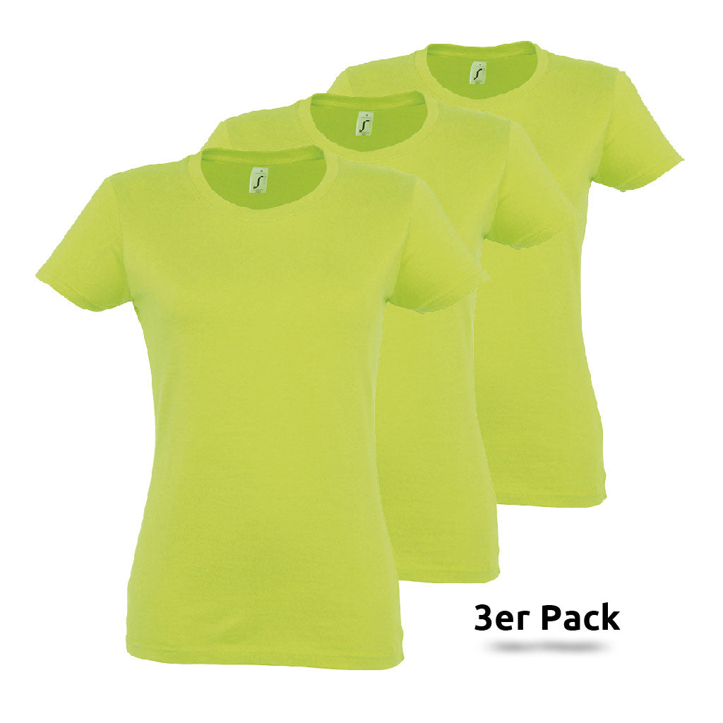  - Basic Imperial Women 3erPack T-Shirts - GreenLine, Baumwolle, versch. Farben - shirtidee.shop -  - #tag1# - #tag2# - #tag3# - #tag4#
