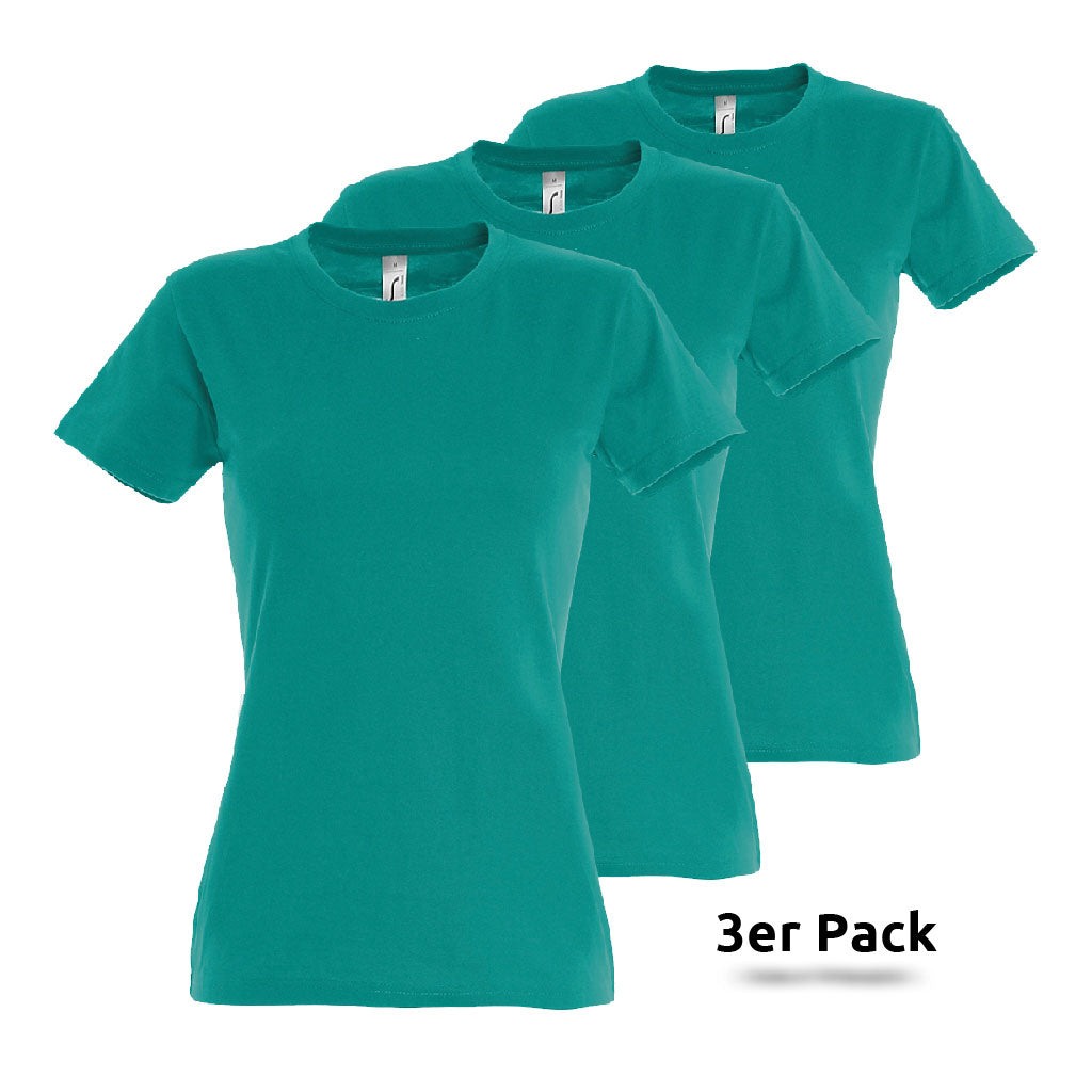  - Basic Imperial Women 3erPack T-Shirts - GreenLine, Baumwolle, versch. Farben - shirtidee.shop -  - #tag1# - #tag2# - #tag3# - #tag4#
