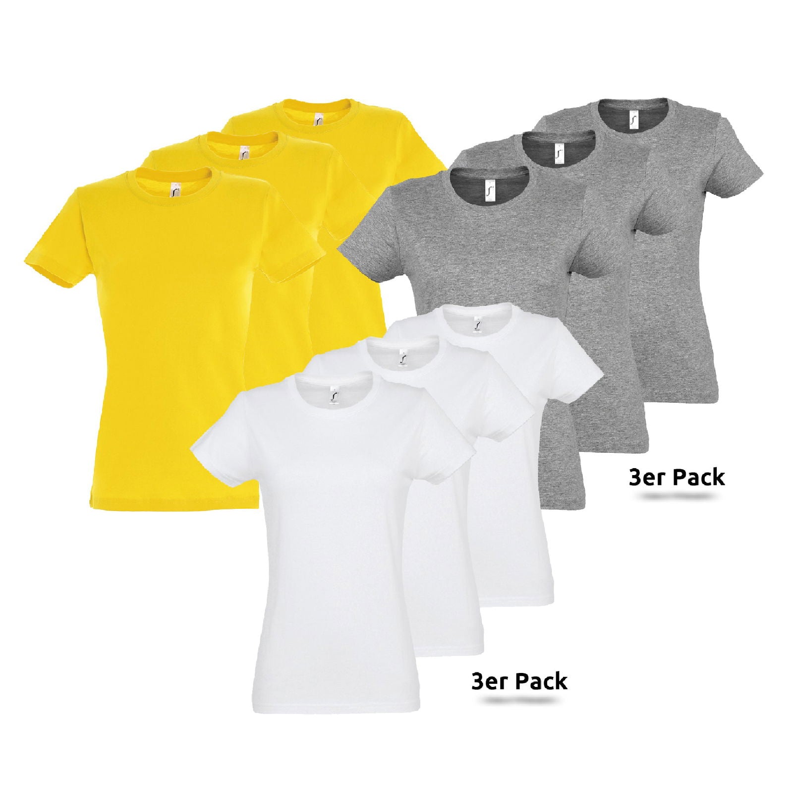  - Basic Imperial Women 3erPack T-Shirts - LightLine, Baumwolle, versch. Farben - shirtidee.shop -  - #tag1# - #tag2# - #tag3# - #tag4#