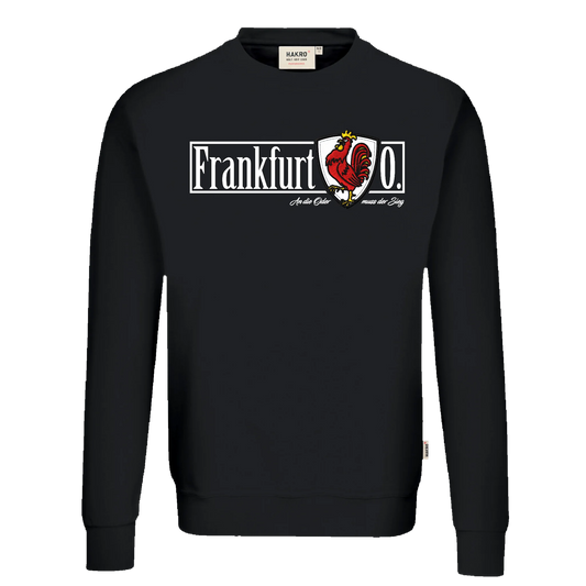 Frankfurt Oder Frontansicht - Pullover mit Hahn - Stick- und Druckkombination - FFFF Kollektion - shirtidee.shop